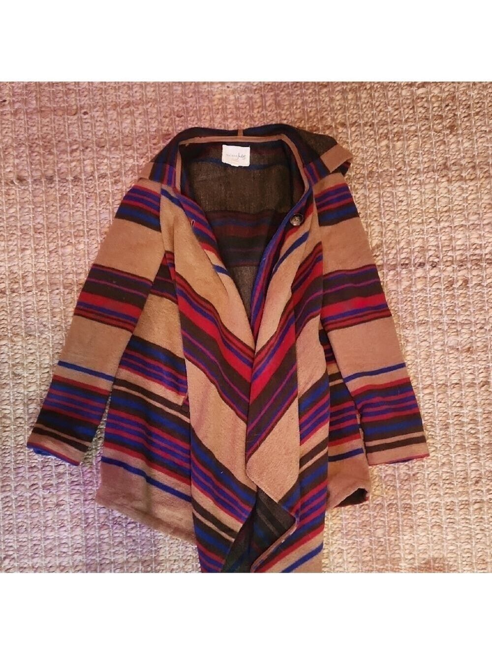 Brown and Red Striped Unique XS Jacket with Eye-Catching Chevron Design